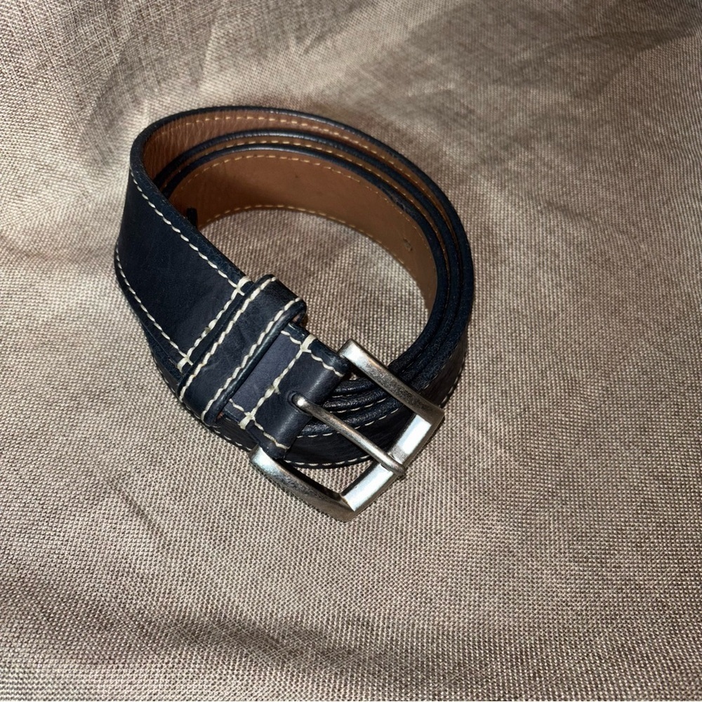 Allen Edmonds Navy Blue Leather Belt Size 42